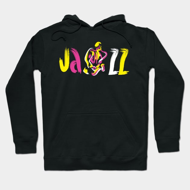 Funny Colorful Jazz Design Hoodie by jazzworldquest